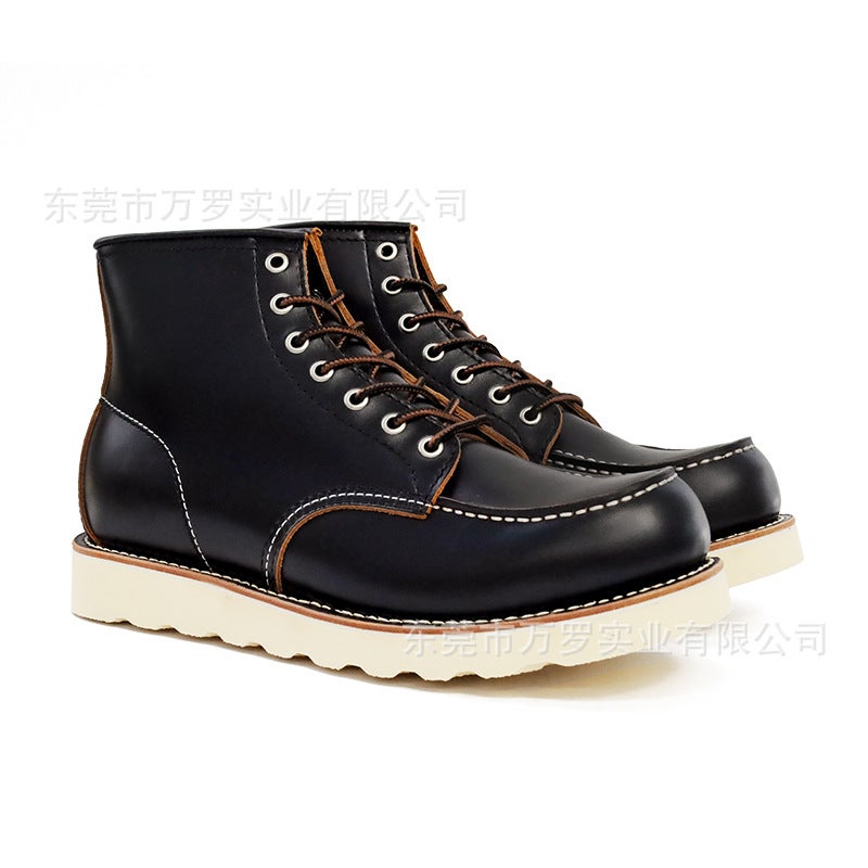 Black Leather Boots 875 Work Boots Outdoor Martin Boots Genuine Leather Goodyear Craftsmanship Shoes Available For Classic Workwear - Image 3